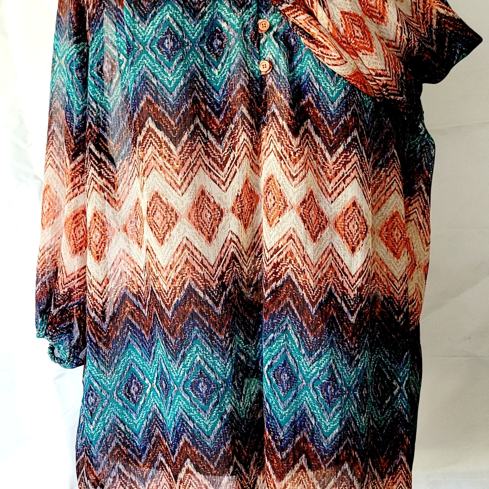 Multicolor Chevron Pattern Women's Top - image 7